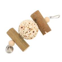 Parrot Soft Wood Chew Ball Toy 9.1x3in Hanging