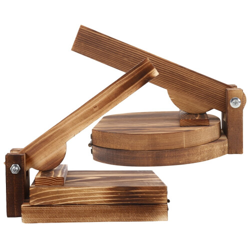 Wooden Dumpling Press Tool for Kitchen Use Sturdy and Light Brown 2 Pieces 2