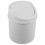 Plastic Small Trash Can with Swing Lid for Desktop Organization in Grey 7
