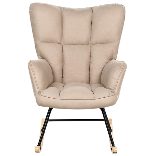 Beliani Rocking Chair OULU Fabric Beige 1