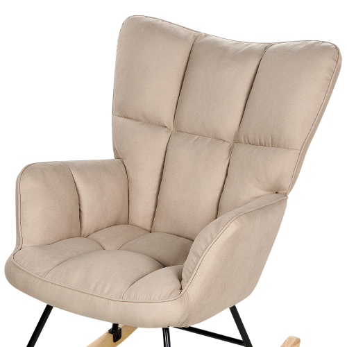 Beliani Rocking Chair OULU Fabric Beige 1