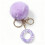 Porte-clés pendentif alphabet pompon violet 26 lettres 4