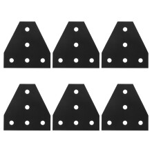 Lot de 6 équerres de connexion en profilé aluminium, plaques de jonction en T à 5 trous, équerres d'angle métalliques robustes, quincaillerie