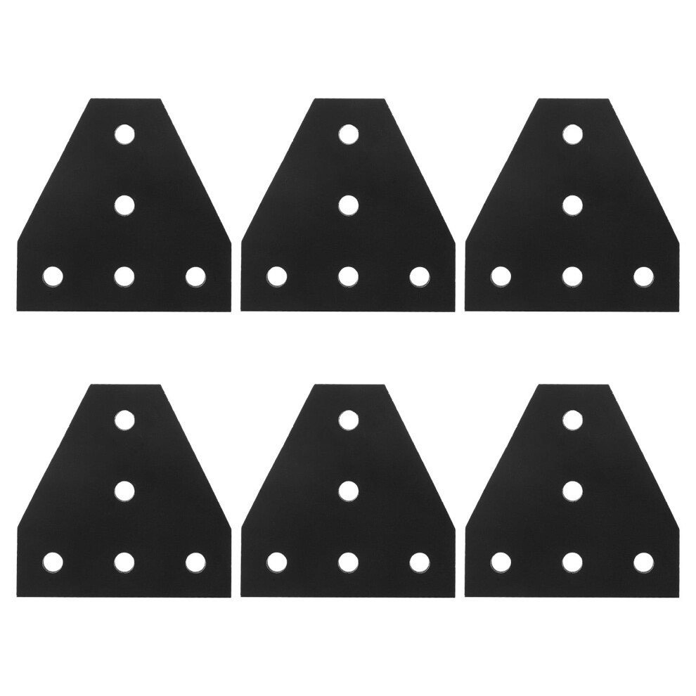 6Pcs Aluminum Extrusion Connector Brackets 5 Holes T Shape Joint Plates Sturdy Metal Corner Brackets Shelf Bracket Hardware Braces 9358459374007