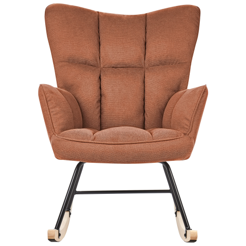 Beliani Rocking Chair OULU Fabric Brown 1