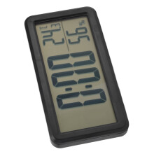 EOTVIA Mini-Digitaluhr mit Temperatur- und Luftfeuchtigkeitsanzeige, tragbarer LCD-Wecker für Studentenwohnheim/Schreibtisch, Wandmontage möglich