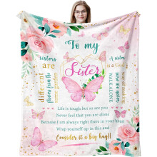 Geburtstagsgeschenk für die Schwester – Weiche Decke (152 x 203 cm), passend für alle Betten – Ein liebevolles Geschenk von Bruder oder