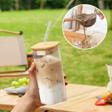 350ml Glass Coffee Cup - Elegant Clear Tumbler for Milk Tea & Espresso, Heat-Resistant Design for Home & Café, Dishwasher Safe