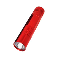 Mini-LED-Taschenlampe aus Aluminium mit Trageschlaufe, inklusive Batterien – Rot, geeignet für Partys, Camping und Stromausfälle