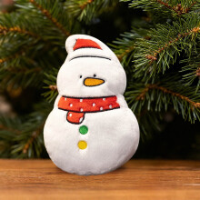 6-teiliges Weihnachtsschmuck-Set aus Plüsch – Schneemann, Weihnachtsmann, Baum, Haus, Socken- und Zedernholzpuppen zum Aufhängen für