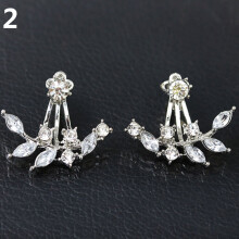 Opolski Damenmode Elegante Strass-Ohrstecker in Blatt- und Zweigform