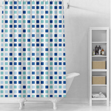Blauw douchegordijn voor de badkamer, modern douchegordijn, winterdouchegordijnenset voor de badkamer.