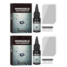 Kit pare-brise | Réparation des fissures et impacts sur le pare-brise | Liquide résistant aux UV | Finition transparente impeccable | Lot de 2