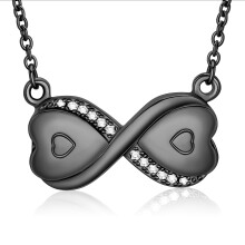 Ketting met oneindigheidsmotief voor crematie-urn, hanger met oneindigheidsmotief voor dames en heren, gedenksieraad voor crematie, ashouder.