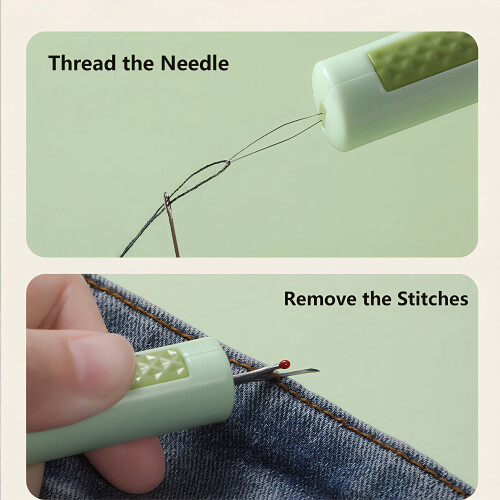 Manual Needle Threader for Seniors Compact Safe 4.13x0.70in 2