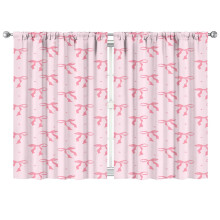 Pink Bow Curtains-blackout Curtains Bedroom Decor Living Room Darkening Grommet Window Drapes 2 Panels Set 41"x63"