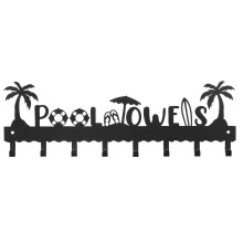 Ganchos de pared para toallas de piscina - Perchero para interiores y exteriores para batas, trajes de baño y sombrillas con diseño organizador