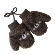 Babyhandschoenen met verstelbare nekband, geschikt voor kinderen van 1-4 jaar, warme fleecegevoerde handbescherming voor de winter.