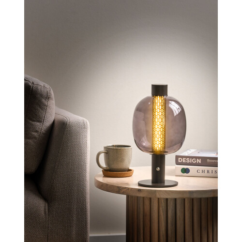 Beliani Wireless LED Table Lamp PULANGI with Dimmer Metal Black 1