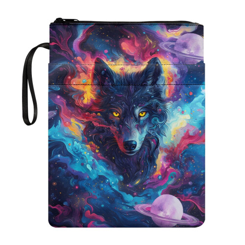 Θήκη βιβλίου Galaxy Wolf Realm, 1 τεμάχιο θήκη βιβλίου με διακοσμητικό σχεδιασμό από