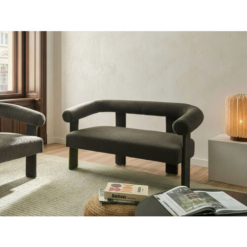 Beliani Sofa 2 Seater ILBRO Boucle Dark Green 1