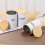Coffee Tea Sugar Container Set - White Iron Kitchen Canister Set with Bamboo Lids (3 Pieces) 2