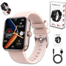 Ribili Track Pro 2.0 Smartwatch, 1.91" Touchscreen, IP67 Waterproof, 50+ Sports Modes, Compatible with iPhone & Android (Pink)
