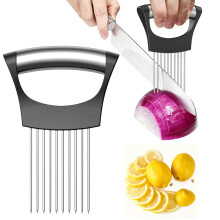 Professional Onion Holder for Slicing - Stainless Steel Vegetable Cutter & Slicer, Kitchen Tool for Dicing Chopping Tomatoes Potatoes Meat