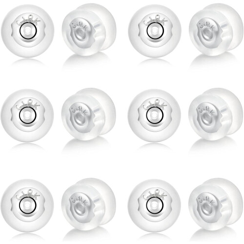 Silicone & Sterling Silver Locking Earring Backs for Studs, Hypoallergenic, Compatible with Most Stud Earrings