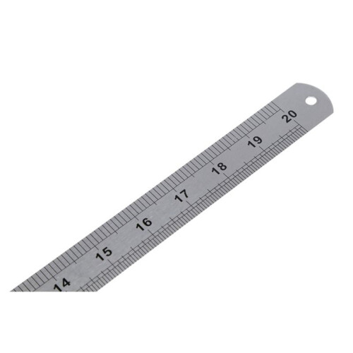 4X Double Side Scale Stainless Steel Straight Ruler Measuring Tool 50cm 2