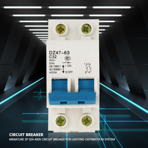 Μικροαυτόματος διακόπτης 2P DZ47-63AC400V32A Διπολικός διακόπτης ασφαλείας, προστασία 2