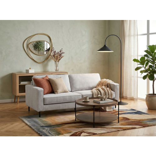 Beliani Sofa 3 Seater SAVALEN Fabric Light Grey 1