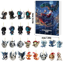 2025 Christmas Advent Calendar: 24pc Acrylic Dinosaur Ornaments, 24-Day Countdown, Party Favors for Grandkids