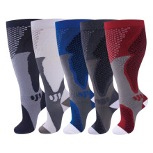 5pcs Plus Size Compression Socks for Women 15-20 mmhg Extra Wide Calf Knee High Support Socks for Circulation,2XL,Style 3