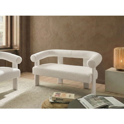 Beliani Sofa 2 Seater ILBRO Boucle Off-White 1