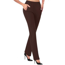 Dress Pants Women,High Waist Stretchy Trousers Pull on Office Slacks Bottoms (Black,Medium)