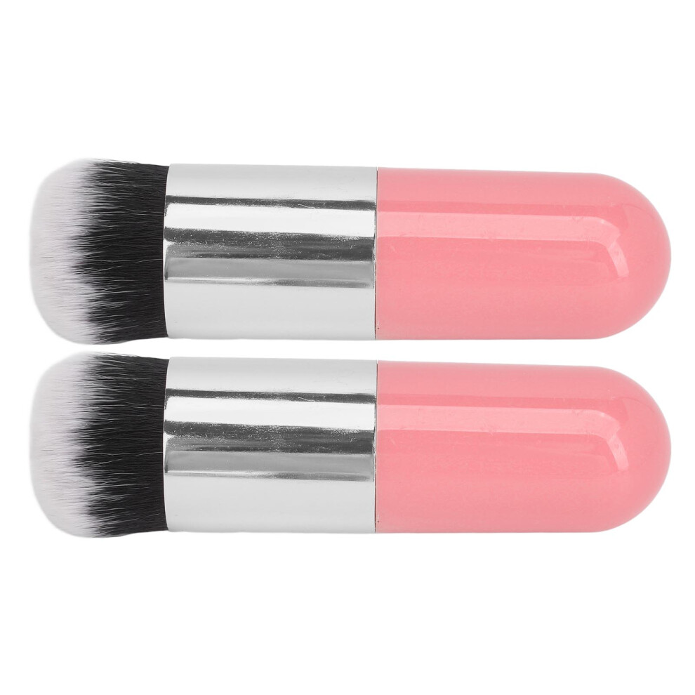 Pink/Silver Chubby Makeup Brush Set 2Pcs
