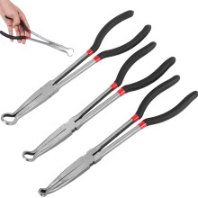 GHOJET 3Pcs Hose Gripper Pliers (11"), Carbon Steel, for 6mm/13mm/18mm Radiator Hoses, Narrow Space, Compatible with Automotive Electrical Disconnect