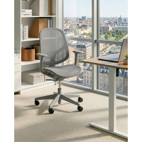 Beliani Office Chair AERI Light Grey 1