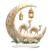 Moon Tabletop Ornament Acrylic Desktop Ornament 2D Plane Gift Party Supplies Collection Table Centerpiece for Hotel Farmhouse