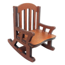 Vintage Wooden Leisure Rocker Rocking Chair Model For 1:12 Dollhouse Miniature Decor