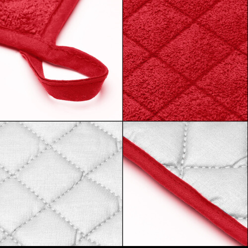 Square Potholder,Red Cotton Kitchen Baking Pot Holder,6Count 1