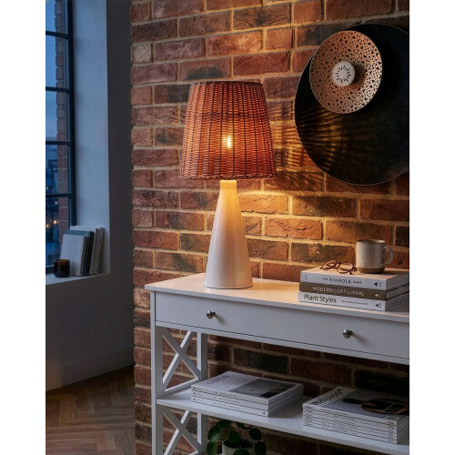 Beliani Table Lamp MADURU Ceramic White 1