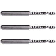 3X 2mm x 15mm Carbide Single Flute Spiral End Mill CNC Router Bit