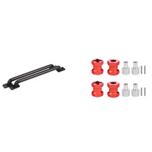 2x Length Metal Body Shell Handrail for TRX4 SCX10 90046 D90 D110,75mm & 1set 12mm Wheel Hex Hub 15mm Extension Coupler