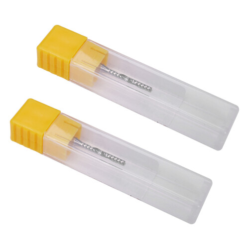 2X 2mm x 15mm Carbide Single Flute Spiral End Mill CNC Router Bit