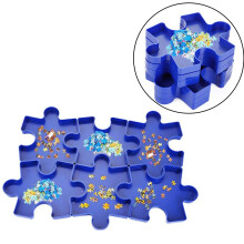 Tacki do sortowania puzzli System rozszerzalny Akcesoria do układania puzzli Przenośne akcesoria do układania puzzli z pokrywką Łatwe sortowanie