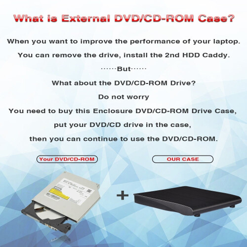12.7mm USB 3.0 DVD Drive External Optical Drives Enclosure SATA to USB External Case 2