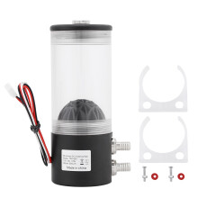 Cooling Heat Exchanger Pump Reservoir Combo, Quiet Working with LED Power Indicator and G1/4Thread Port, Integrated Design Water Cooling System for