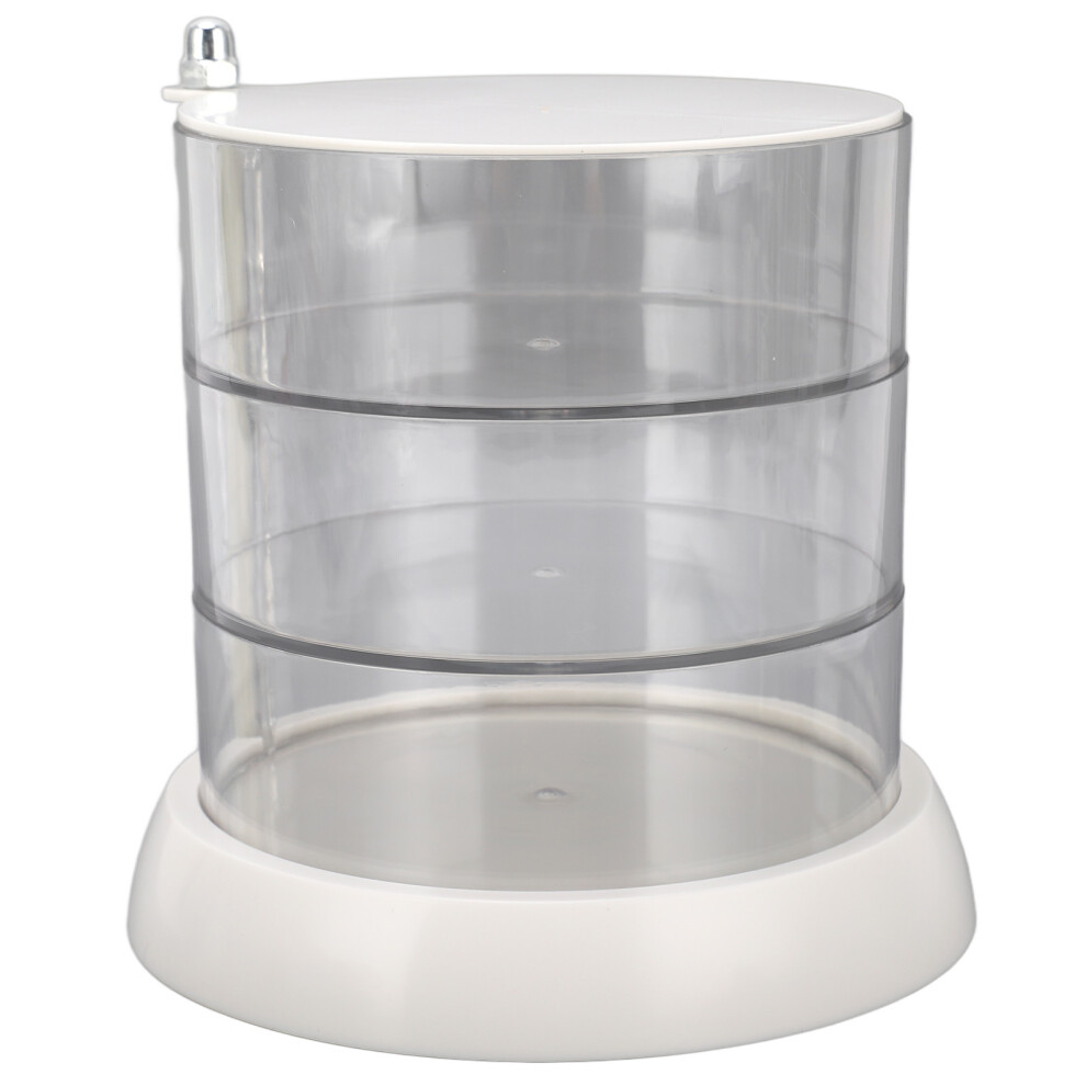 Swiveling Tiers Rotating Jewelry Box with Dust Cover, 3LAYERS Transparent Acrylic Jewelry Storage Tray, Space-Saving Rotatable Organizer for
